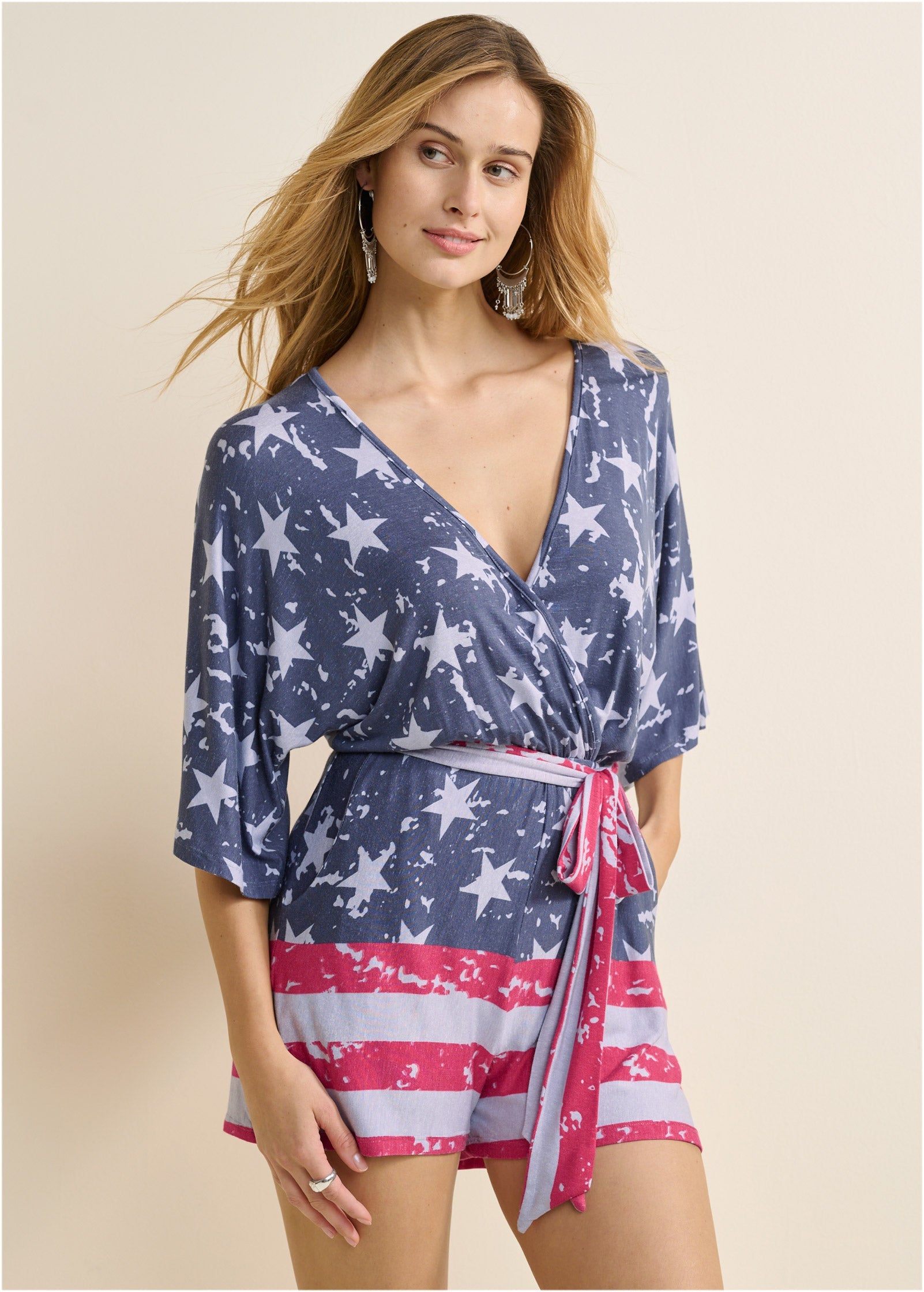 Americana Romper - Blue Multi